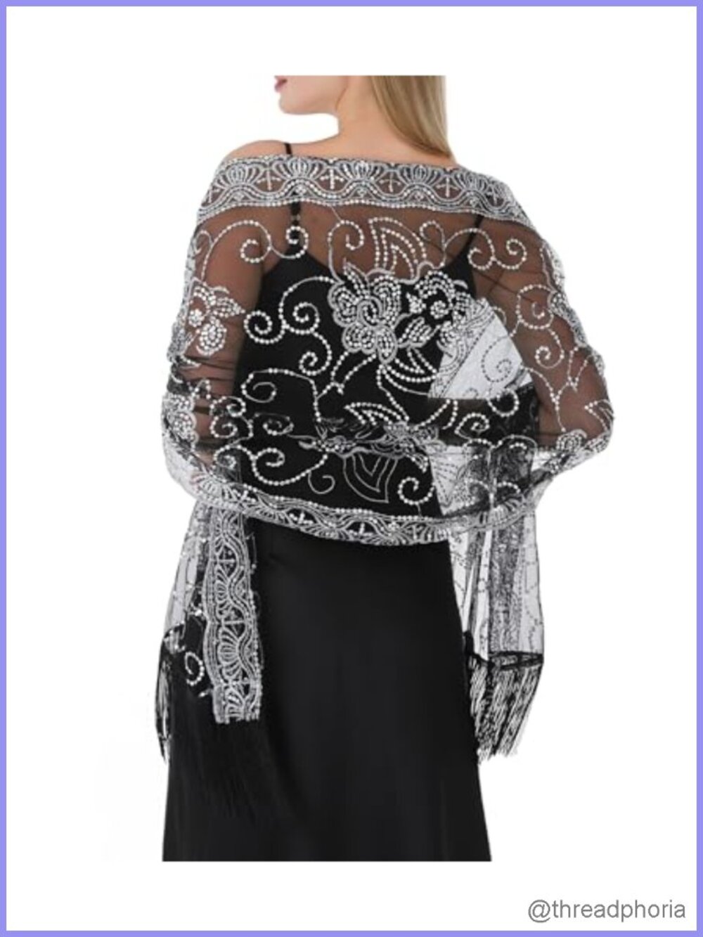 Wedding Guest Sequin Shawl Wrap for Evening Dress Embellished Chiffon Lace